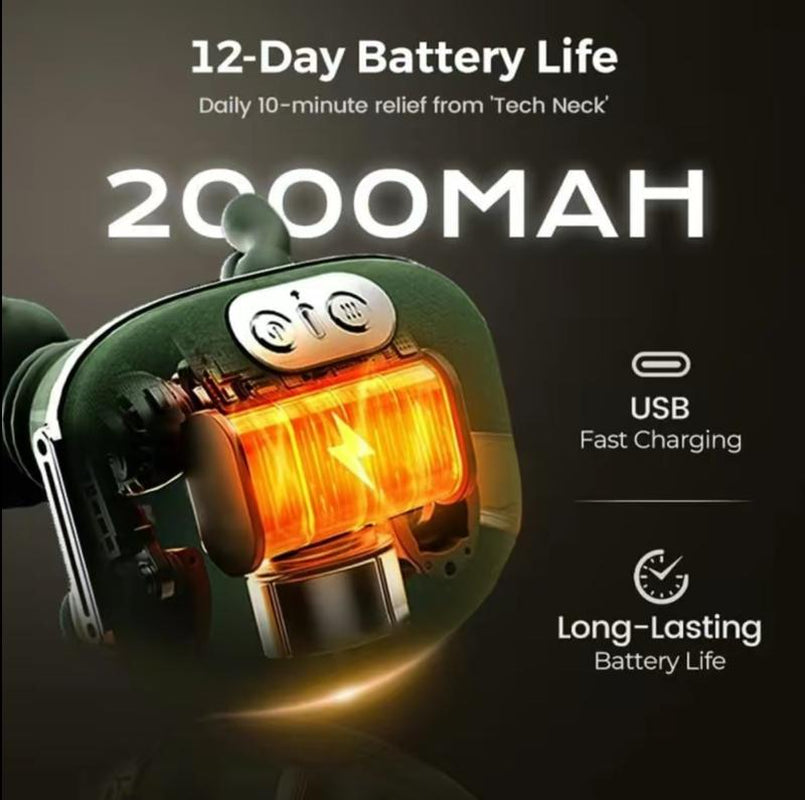 Neck Massager, Professional Handheld Shoulder Neck Massage Device, Realistic Touch, Three Speed Settings, Unisex, Christmas Gift